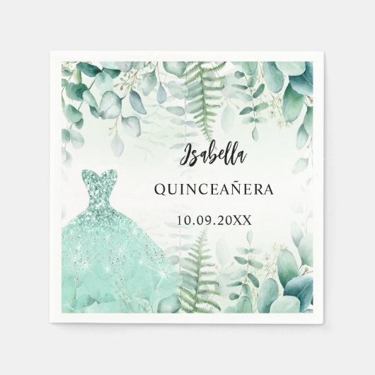 Eukalyptus-Grünwald Serviette (Vorderseite)