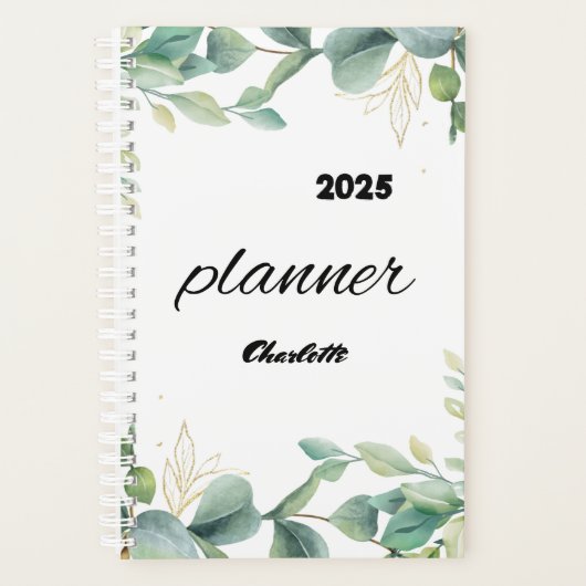 Eukalyptus-Grünwaldfarne 2025-Planer Planer (Vorderseite)