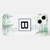 Eukalyptus-Grünwaldfarne Monogramm Case-Mate iPhone Hülle (Rückseite (Horizontal))