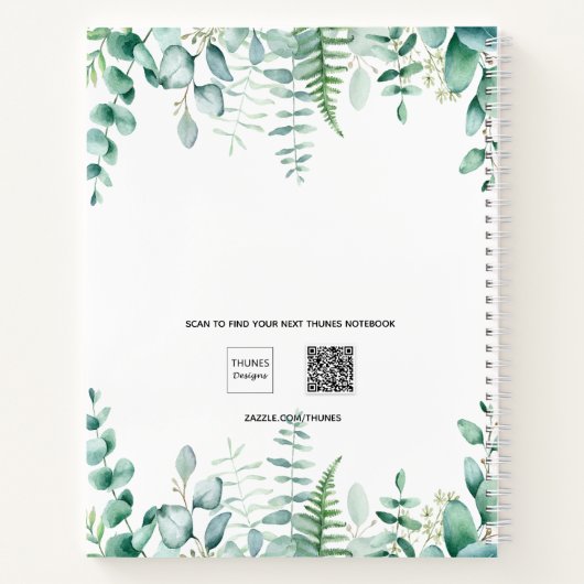 Eukalyptus-Grünwaldfarne Notizblock (Rückseite)