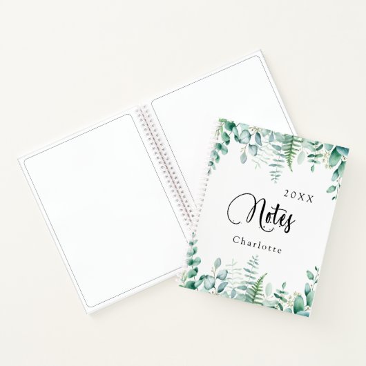 Eukalyptus-Grünwaldfarne Notizblock (Innenseite)