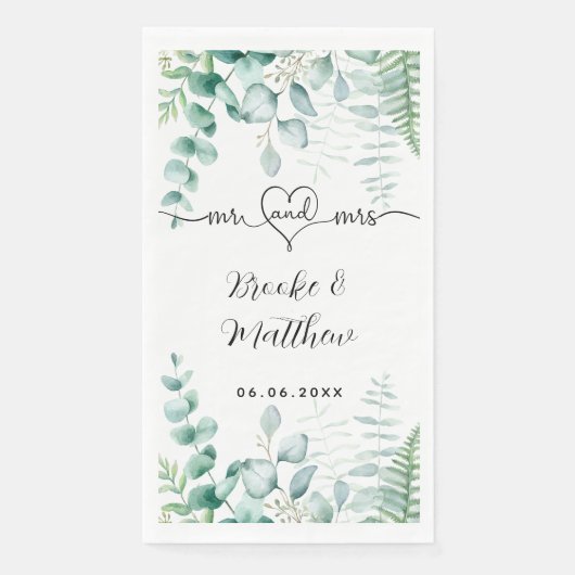 Eukalyptus-Grünwaldfarne Serviette (Vorderseite)