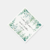 Eukalyptus-Grünwaldfarne Serviette (Ecke)