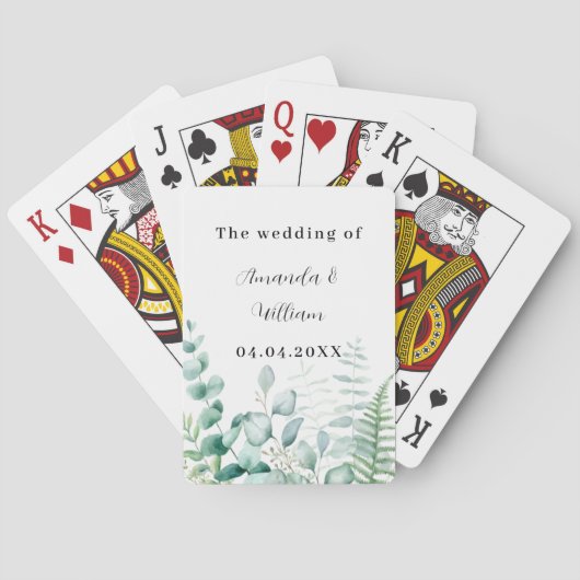 Eukalyptus-Grünwaldfarne Spielkarten (Rückseite)