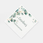 Eukalyptus-Grünzeug-Abschlussfeier Serviette (Ecke)
