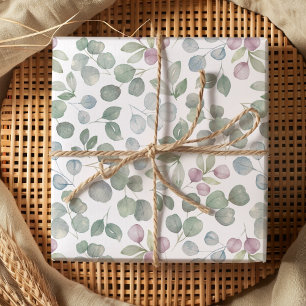 Eukalyptus Grünzeug Aquarell Salbeigrün Geschenkpapier