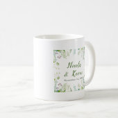 Eukalyptus Grünzeug Blätter Hochzeit Kaffeetasse (VorderseiteRechts)