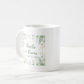 Eukalyptus Grünzeug Blätter Hochzeit Kaffeetasse (Vorderseite Links)