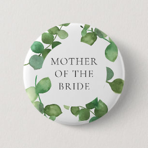Eukalyptus-Grünzeug Boho-Floral-Hochzeitsname Button