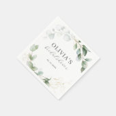 Eukalyptus-Grünzeug Boho-Rustikale Brautparty Serviette (Ecke)