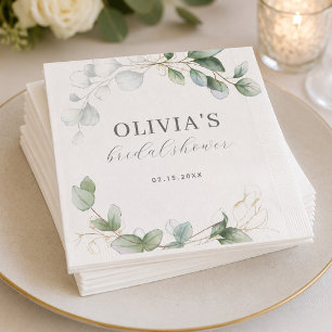 Eukalyptus-Grünzeug Boho-Rustikale Brautparty Serviette