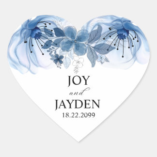 Eukalyptus Grünzeug Dusty Blau Herz-Aufkleber