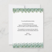 Eukalyptus-Grünzeug-Hochzeit Flache Dankeskarte (Rückseite)