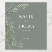 Eukalyptus Gum Blätter Greenery Weinetikett (Einzelnes Label)