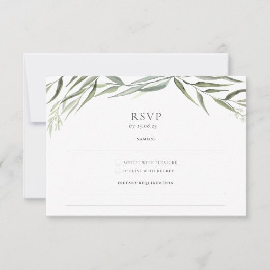 Eukalyptus Gum Blätter Grüne Hochzeit RSVP Karte (Vorderseite)