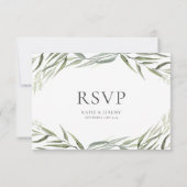 Eukalyptus Gum Blätter Grüne Hochzeit RSVP Karte (Rückseite)