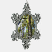 Eukalyptus Gum Trees Schneeflocken Zinn-Ornament (Links)