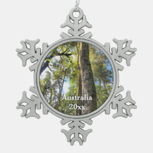 Eukalyptus Gum Trees Schneeflocken Zinn-Ornament