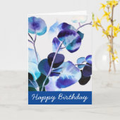 Eukalyptus Gum Verlasse Aquarellkunst Karte (Gelbe Blume)