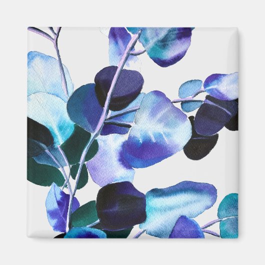 Eukalyptus Gum Verlasse Aquarellkunst Magnet (Vorne)
