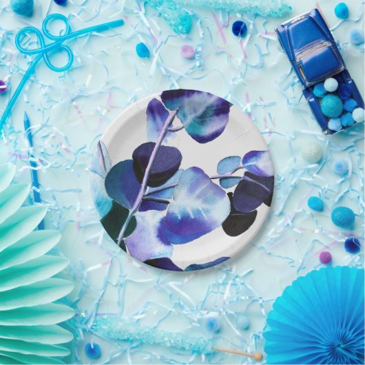 Eukalyptus Gum Verlasse Aquarellkunst Pappteller (Party)