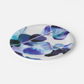 Eukalyptus Gum Verlasse Aquarellkunst Pappteller (Schrägansicht)