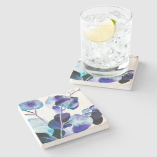 Eukalyptus Gum Verlasse Aquarellkunst Steinuntersetzer