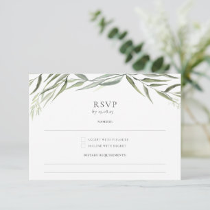 Eukalyptus-Gummi-Blätter Grün Hochzeit RSVP Karte