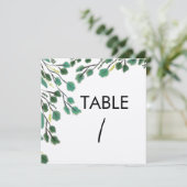 Eukalyptus Hand Dragezeichnete Blättertafel Einladung (Stehend Vorderseite)