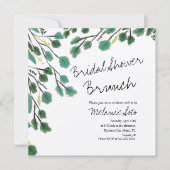 Eukalyptus Hand Drawn Leaf Script-Brautparty Einladung (Vorderseite)