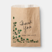 Eukalyptus Hand Drawn Leaf Vielen Dank Geschenktütchen (Vorderseite)