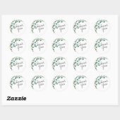 Eukalyptus Hand Drawn Leaf Vielen Dank Runder Aufkleber (Blatt)