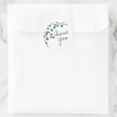 Eukalyptus Hand Drawn Leaf Vielen Dank Runder Aufkleber (Tasche)