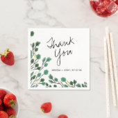 Eukalyptus Hand Drawn Leaf Vielen Dank Serviette (Beispiel)