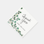 Eukalyptus Hand Drawn Leaf Vielen Dank Serviette (Ecke)