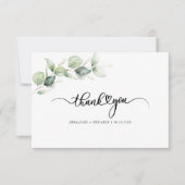 Eukalyptus Hand Lettered Greenery Wedding Dankeskarte (Vorderseite)