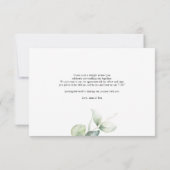 Eukalyptus Hand Lettered Wedding Danke Mitteilungskarte (Rückseite)