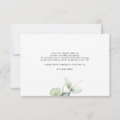 Eukalyptus Hand Lettered Wedding Danke Mitteilungskarte (Rückseite)