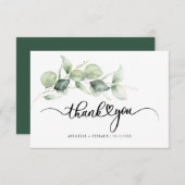 Eukalyptus Hand Lettered Wedding Dankeschön Card (Vorne/Hinten)
