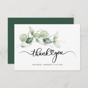 Eukalyptus Hand Lettered Wedding Dankeschön Card