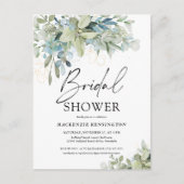 Eukalyptus Handgeschriebenes Script-Brautparty Einladungspostkarte (Vorderseite)