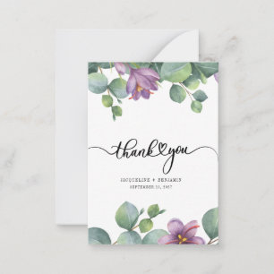 Eukalyptus-Handlettering-Hochzeits-Dankeschön Mitteilungskarte