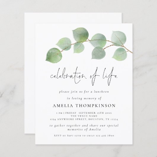 Eukalyptus-Haushalt - Feier zur Einladung zum Lebe (Vorne/Hinten)