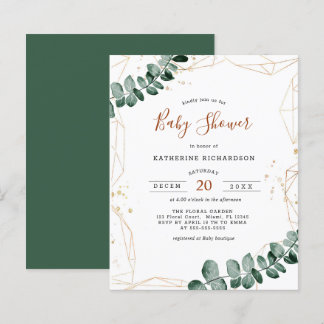Eukalyptus-Haushalt | Greenery Baby Shower Flyer