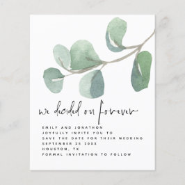 Eukalyptus-Haushalt Save the Date für ewig festgel