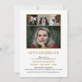 Eukalyptus Heart Wreath Gold Geometric Foto Grad Einladung (Rückseite)