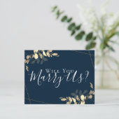 Eukalyptus heiratet uns wird unser Beamter sein Einladung (Stehend Vorderseite)