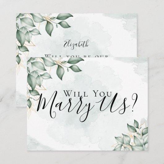 Eukalyptus heiratet uns wird unser Beamter sein Einladung (Vorne/Hinten)