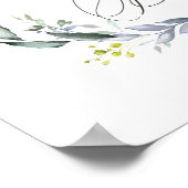 Eukalyptus Herbal Cross Baby Baptisposter Poster (Ecke)