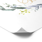 Eukalyptus Herbal Cross Baby Baptisposter Poster (Ecke)